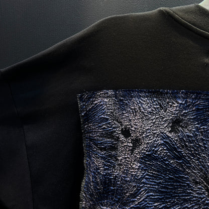 Camiseta Oversized Negra Blue Patch