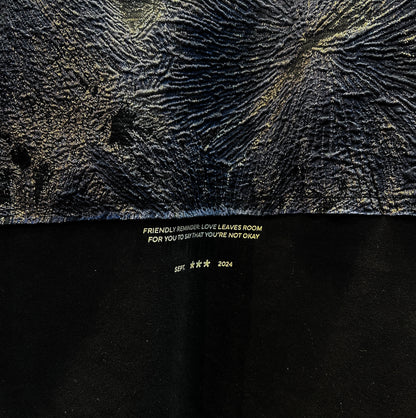 Camiseta Oversized Negra Blue Patch