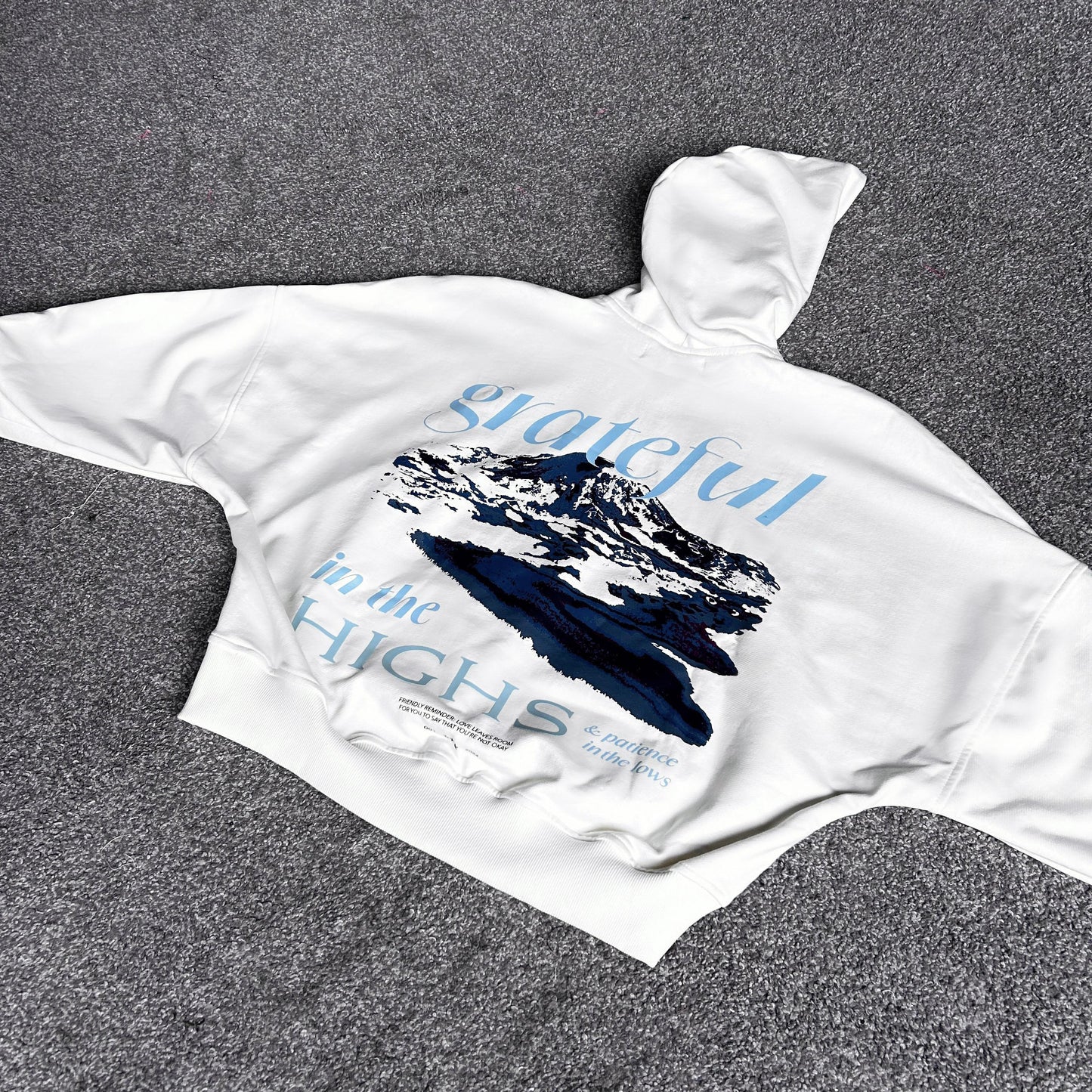 *NEW* Hoodie Boxy Fit Grateful Crema