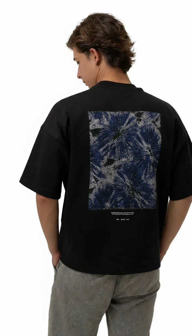 *NEW* Camiseta Oversized Negra Blue Patch