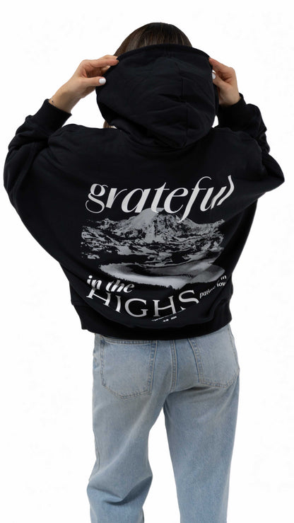 Hoodie Boxy Fit Highs & Lows Negro