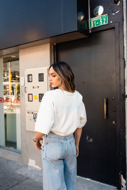 Camiseta Grateful Cut-Outs Crema